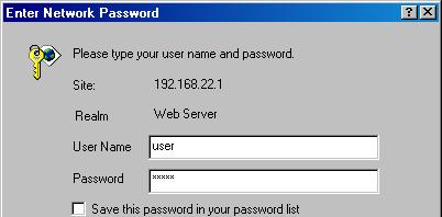 1 2 Figure 5: Web browser (1) Enter the IP address of the babybox. This is normally set to 192.168.22.1 at the factory. (2) Click on Go (or press Enter on your keyboard).