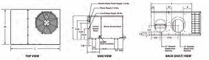 Revolv Packaged Heat Pumps REVOLV PACKAGED HEAT PUMPS 14 SEER Tons Nominal Unit SKU AHRI Model # Cooling BTUH Heating BTUH (47 F) Unit Size W x L x H 2 RPH1424 RQ7RE-024K 23200 21800 35" x 49" x 30.