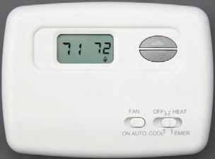 THERMOSTAT NON-PROGRAMMABLE FOSSIL FUEL OR ELECTRIC HEAT COMPATIBLE LARGE LCD WITH BACKLIGHT SELECTABLE CELSIUS OR FAHRENHEIT TEMPERATURE DISPLAY INCLUDES B/O TERMINALS ELECTRONIC ACCURACY FURNACES