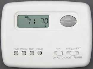 THERMOSTAT PROGRAMMABLE ELECTRIC HEAT COMPATIBLE LARGE LCD WITH BACKLIGHT SELECTABLE CELSIUS OR FAHRENHEIT TEMPERATURE DISPLAY INCLUDES B/O TERMINALS ELECTRONIC ACCURACY FURNACES AND HEAT PUMP 111004