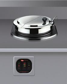 Three (3) temperature setpoints from 122 F to 212 F for warming, steaming and boiling Low power mode allows energy efficiency Single built-in model available (one [1] 11-quart round pan) Freestanding
