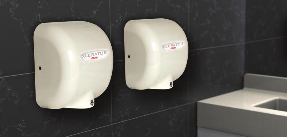 The Xlerator dries hands in seconds, making it the ultimate choice in washrooms with high traffic, such as stadiums, arenas and public places.