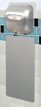 HEPA filter kit 2 3/4" 70 mm 9 5/8" 245 mm 5 11/16" 144 mm Wall Guard The wall guard protects the wall under the hand dryer from drops of water due to wet hands being blown dry, keeping bacteria from