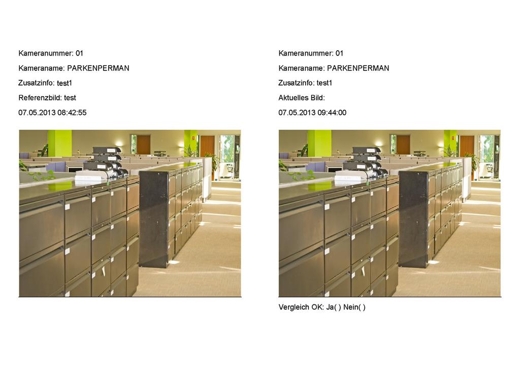 7 Reference Images as PDF The reference image memory is used to compare image quality and camera perspective for revisions.