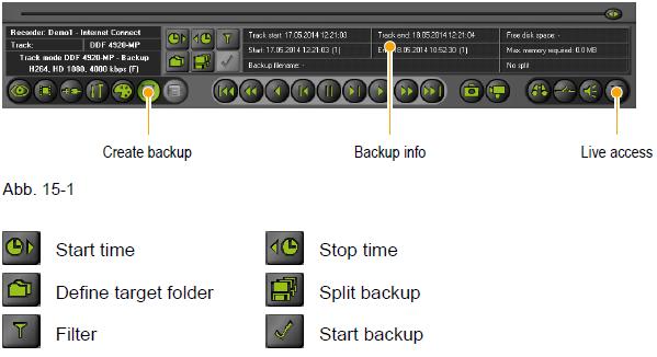 With the Original option the unaltered original image is printed as it is stored in the track. 8.2 Image Sequences The Backup function allows to backup image sequences of a track.