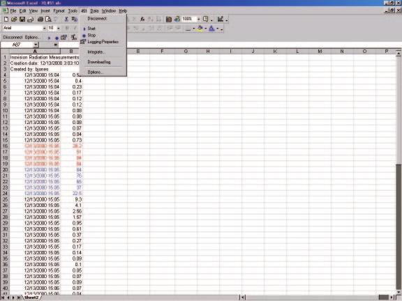 451EXL Assistant for Excel The 451EXL provides remote control for many of the 451B and 451P functions via a Microsoft Excel-based user interface, including real-time data logging with user-defined