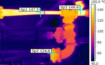 steam cools down. Figure 11 Thermogram and normal photo of hood.