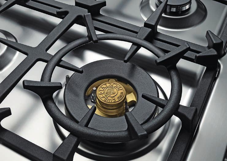 20 The gas hob design is precisely calibrated to deliver best-in-class heat-up times. Gas hobs Bertazzoni s beautiful hobs are precisionmoulded from one sheet of stainless steel.
