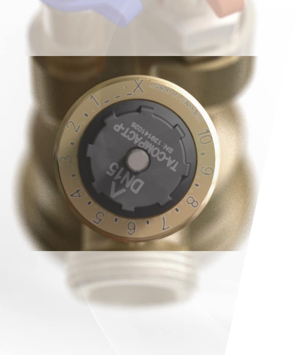 MORE user friendly easy access to all essential information > Clearly visible valve setting, just one turn > Fast identification of insulated valve > The setting