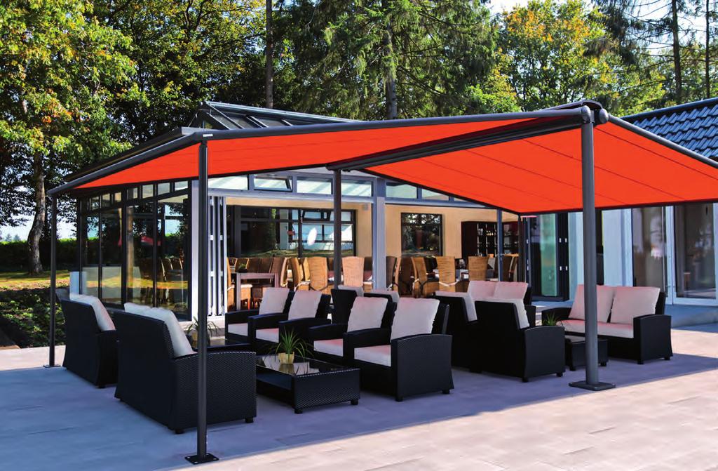 awning with a Sunvas striped