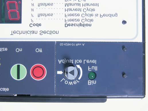 Optional add-on control information Vari-Smart Adjustable ice level option The adjustable ice level control is an optional add-on system consisting