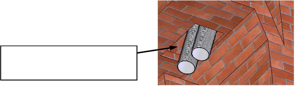 OPTIONAL: We recommend placing non-faced fiberglass batting insulation between the pipes and existing chimney to prevent heat loss up the chimney.