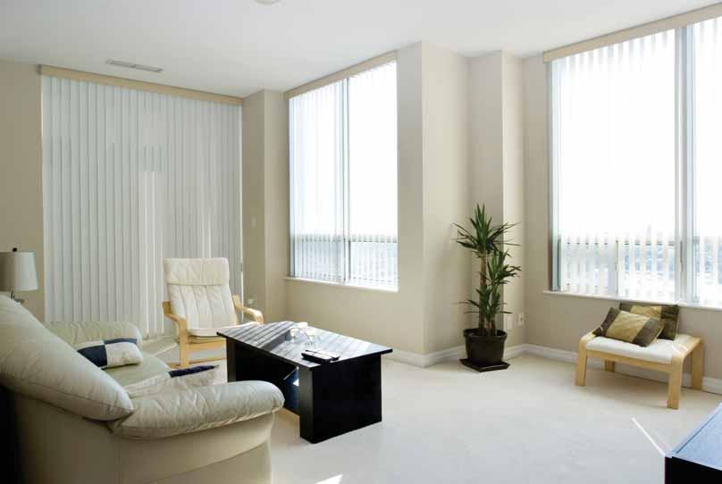 VERTICAL BLINDS Vertical blinds offer clean, sophisticated linear styling to your windows.