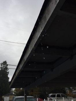 Gutters are recommended to keep water away from structure.