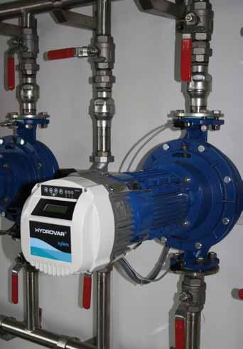 By controlling the provided pressure of the pump along the system curve and the actual demand, energy savings up to 70% can be realized.