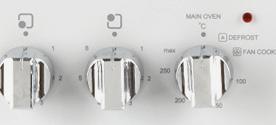 User Instructions Using the main oven Using the Main Fan Oven Turn the Main Oven knob clockwise and align the marker on the control knob with the required temperature ( C) The indicator light on the