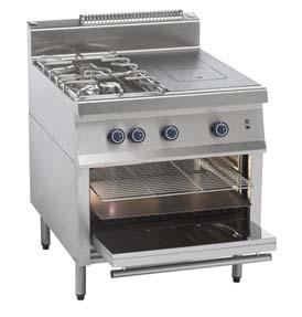 thick GN2/1 oven: - Gas or electric - Strong door with inner