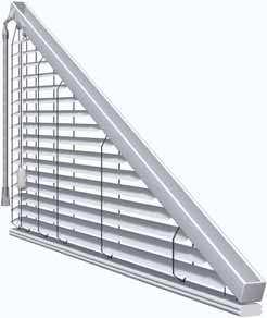 Internal venetian blinds Top rail Slats Guide tape End rail The asymmetrical louvre blind is the