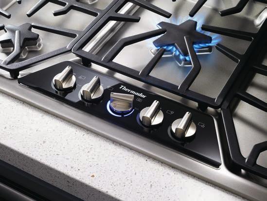 MASTERPIECE DESIGN OUR EXCLUSIVE, PATENTED STAR BURNER With chiseled edges and a trapezoid control panel, these cooktops were designed to