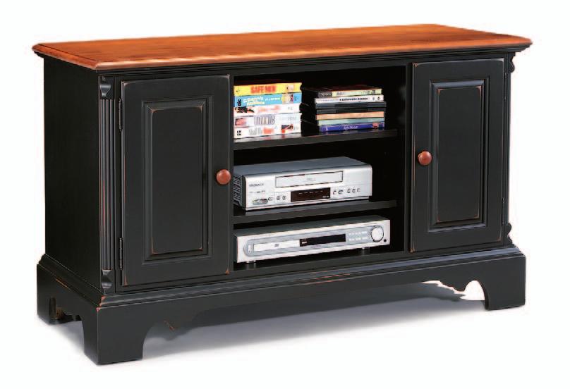 1374-541 TV Corner Console American American 20D 48W 29H, 4 Adjustable Shelves