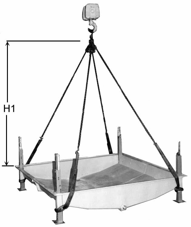 RCF, RCC Rigging Figure 1: Lifting the basin section Figure 1 shows the