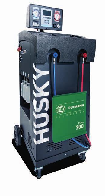 AIR-CONDITIONING SERVICE FLUSHING THE AIR-CONDITIONING SYSTEM METHOD A FLUSHING WITH REFRIGERANT AND SERVICE STATION The Hella Gutmann Solutions Husky air-conditioning service unit with integrated