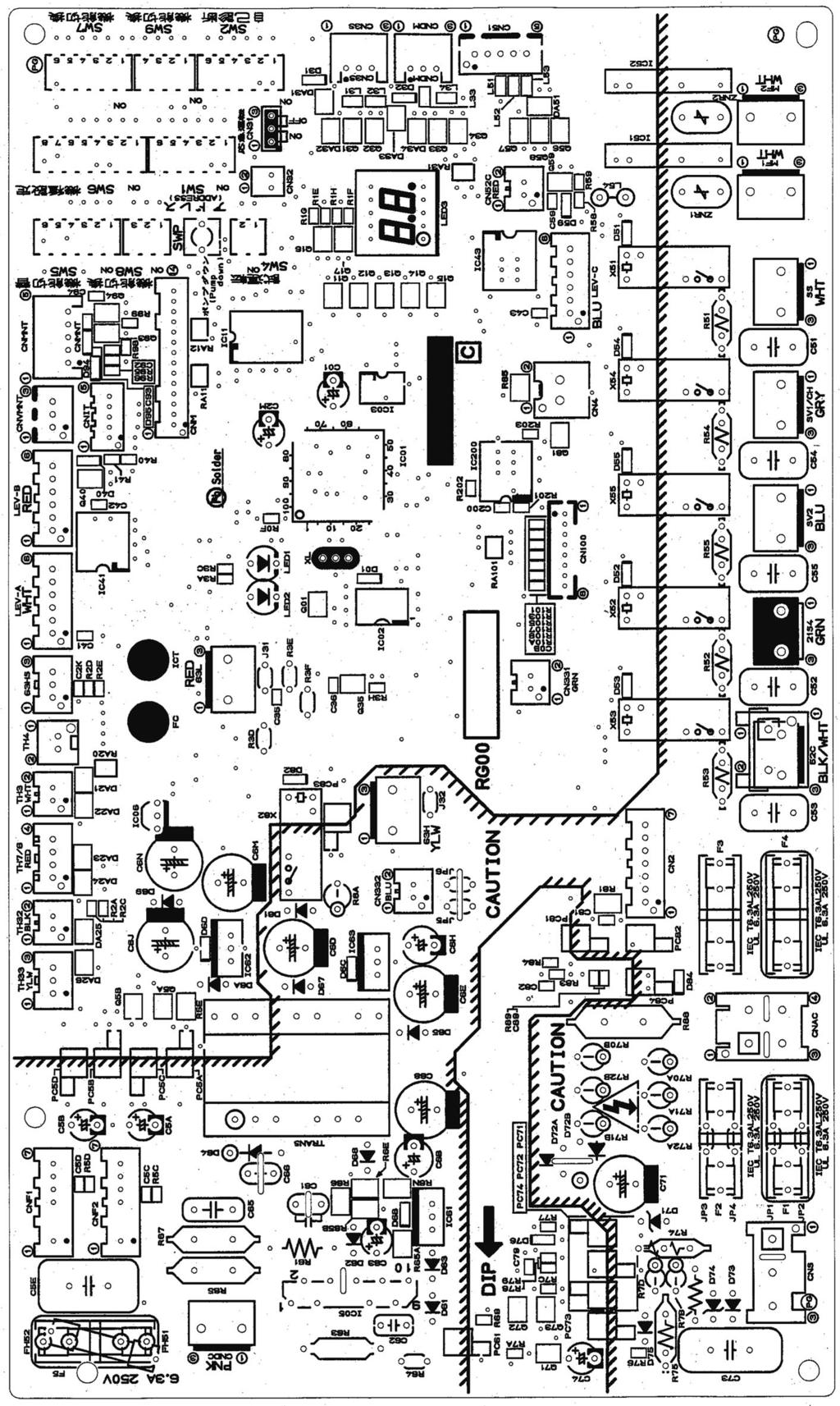 0-9. TEST POINT DIAGRAM Outdoor controller circuit board PUZ-A8/4/30/36/4NHA PUZ-A8/4/30/36/4NHA-BS PUY-A/8/4/30/36/4NHA PUY-A/8/4/30/36/4NHA-BS <CAUTI> TEST POINT is high voltage.