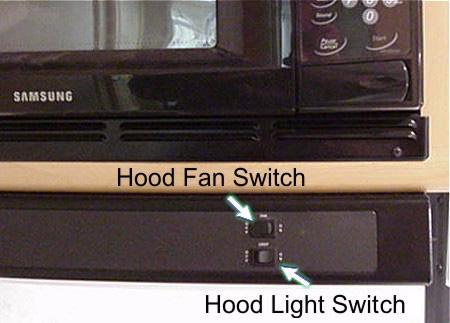 SECTION 4 APPLIANCES & SYSTEMS Hood Fan and Light Switches To turn on the range hood light, simply press the switch labeled Hood Light. To operate the range hood fan, press the Hood Fan switch.