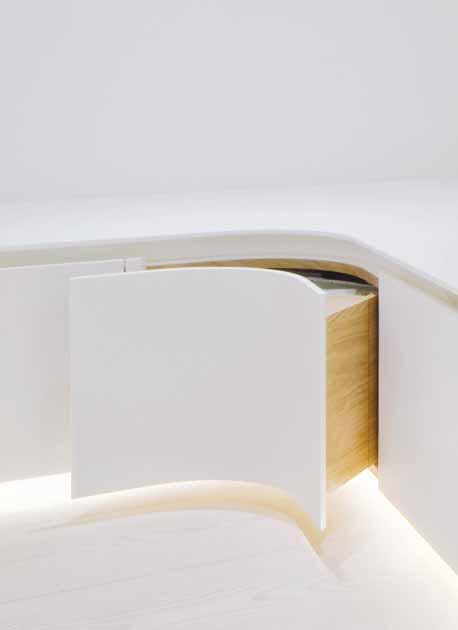 Curved 12mm Corian drawer front fabricated by Robuck Manufacturing Ltd. Features and benefits of Corian DuPont TM Corian is the perfect material for kitchen doors.