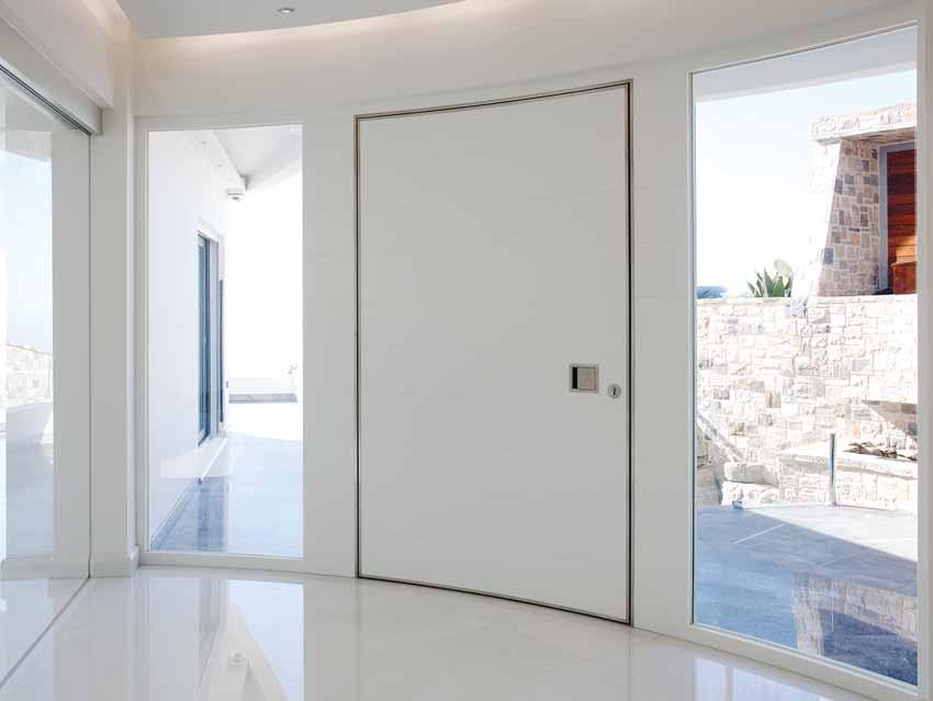 High Security front door made in Corian Greek Corian fabricators, Technicor have created this stunning Corian front door.