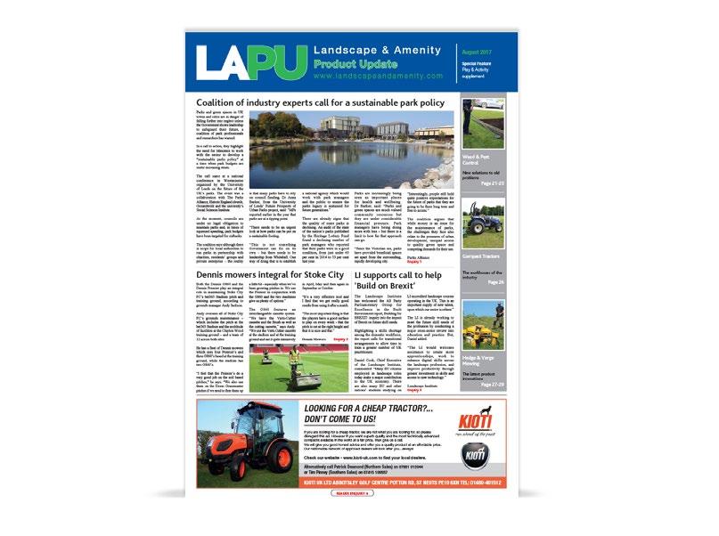02 Landscape & Amenity Media Details 2018 LANDSCAPE & AMENITY PRODUCT UPDATE One of the industry s most established and respected titles, Landscape & Amenity Product Update boasts a 10,000