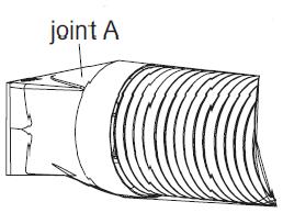 CONNECT DISCHARGE PIPE TO APPLIANCE Slide down Joint A to the air outlet