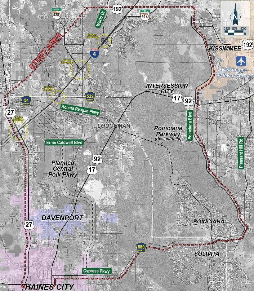 I-4 Poinciana Parkway Connector Study Area Osceola and Polk Counties FDOT Districts 1 and 5