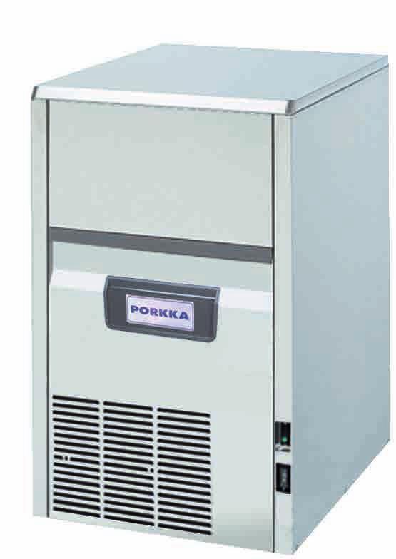 KL Series Automatic Ice Cube Machines Continued development allows Porkka Ice Machines to produce ice as economically as possible, the positive spray method uses the minimum of water and