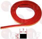 SKET 1000 m m made of silicone elastomer adhesive - profile dimensions 7x5 mm COLOUR BLACK COLOUR RED