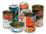 beverage aluminum/tin/bimetal cans Plastics (rinsed): PET (#1) water,