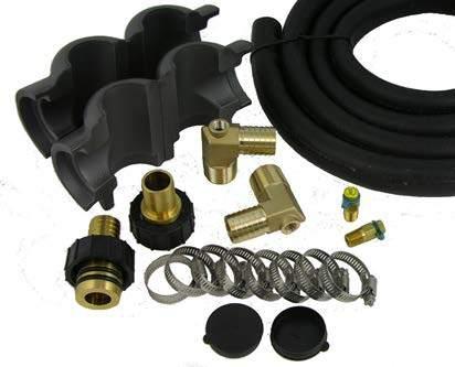 w/pt port (heat pump connection) Qty 8: Hose clamps 1 Hose Kit (MPT @ Flow Center & Heat Pump) Hose kit contents: Qty 1: 12 ft.