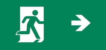 Exit Signs Use and Egress Exit Signs green pictograms conforming to ISO standards conform to