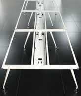 It combines the flexibility of an integral telescopic rail and cable tray with a clean and