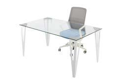 Available in rectangle or square, with a range of finishes on the supporting columns this table