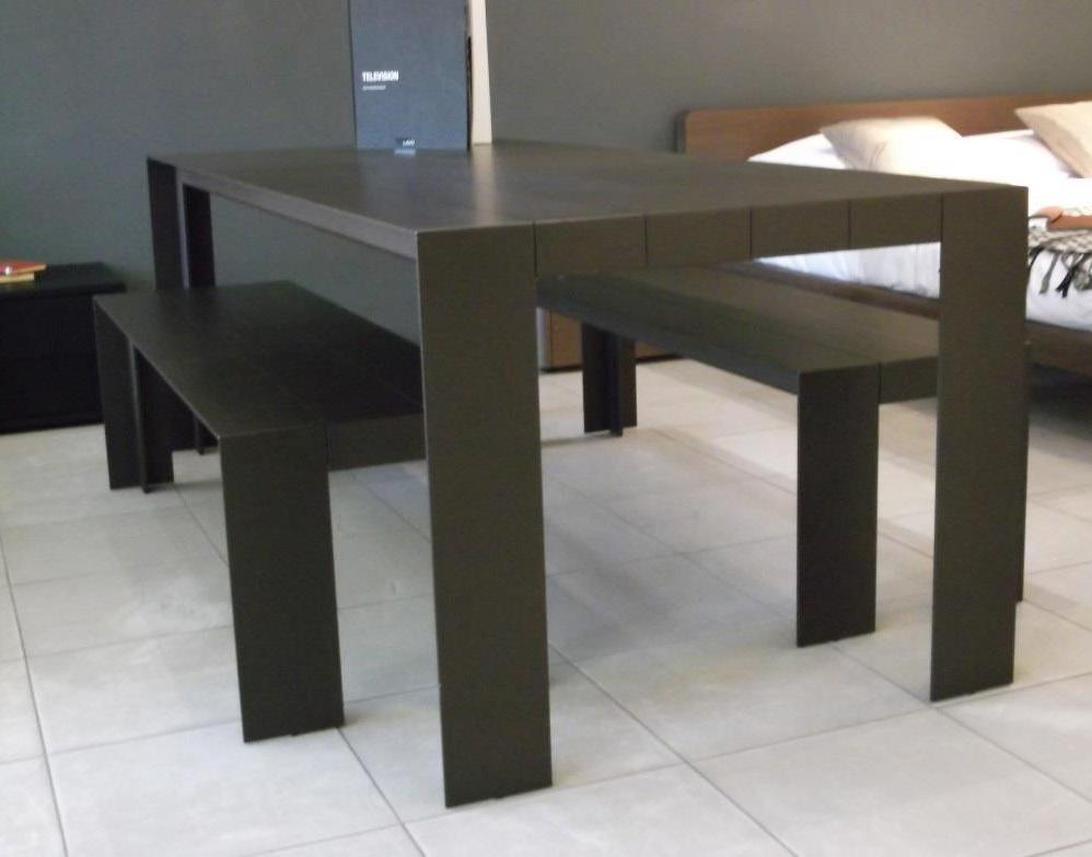 DINING Tables ADD TABLE WITH BENCHES Partner: CITTERIO Colours/finishes: Dark brown aluminium (as shown) ADD
