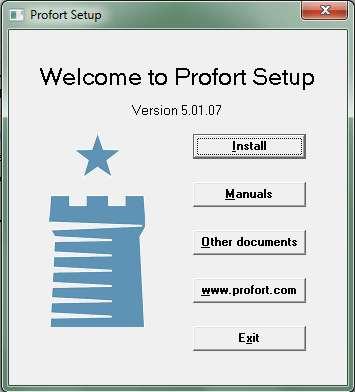Installation of the Profort PC program 4 INSTALLATION OF THE PROFORT PC PROGRAM When the COM number has been identified start the PC program for set-up of the unit.