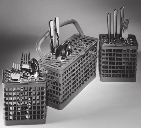 Three-piece Silverware Basket A huge, sixteen place setting dishwasher needs a large silverware basket too!
