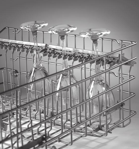 StemSafe System Tall upper rack easily accommodates stemware, delicate wineglasses and goblets.