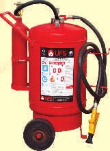 HIGHER CAPACITY DRY POWDER FIRE EXTINGUISHER DCP (Trolley Mounted) GAS CARTRIDGE / CO CYLINDER TYPE Capacity: 5, 50, 75 Kgs UFS dry powder type