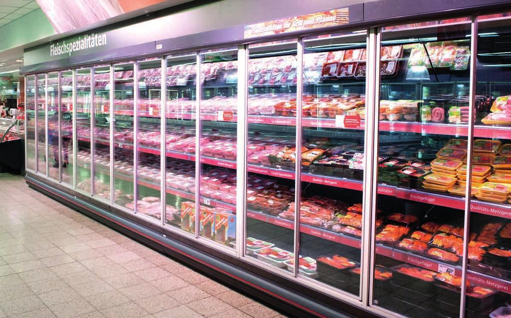 GLASS DOORS FOR REFRIGERATED MULTIDECKS Automatically closing sliding glass doors for refrigerated multidecks shelf is the classic REMIS product.