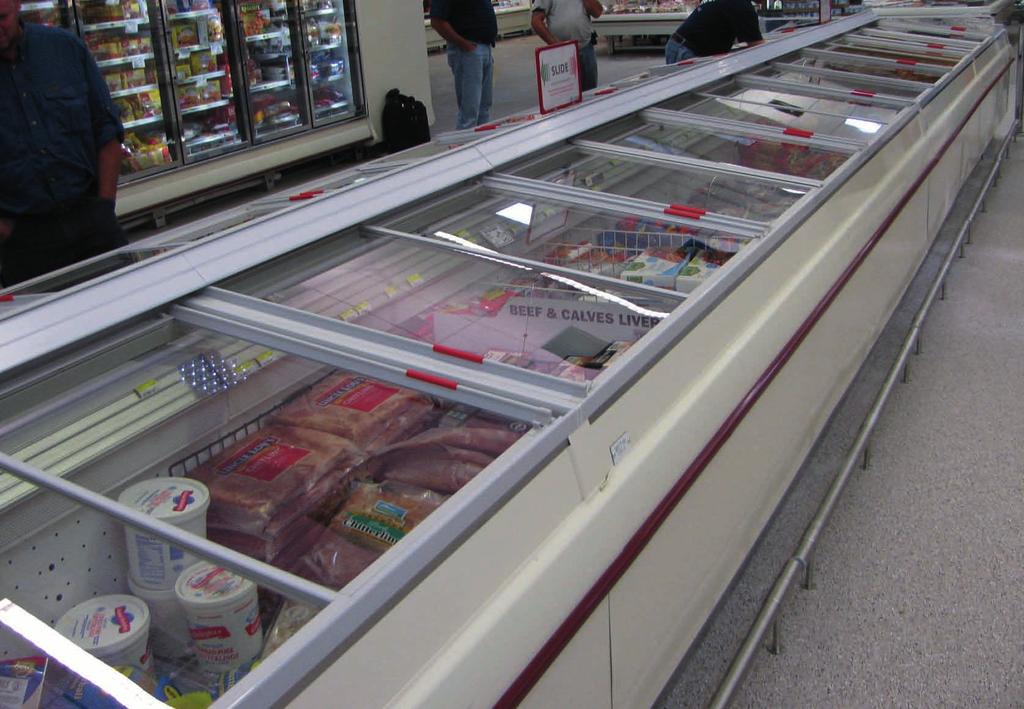 ECOSAFE UP TO 60% ENERGY SAVINGS Glass covers that slide left and right ecosafe is a modular glass cover for fully-glazed, doublewidth freezer islands, and their end and wall units.
