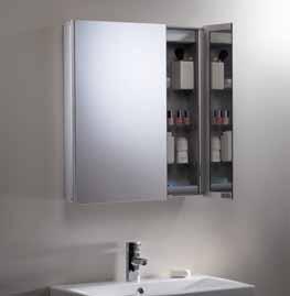 This allows you to access your essential toiletries as well as your electric shaver/toothbrush whilst still enjoying a large uninterrupted mirror space.