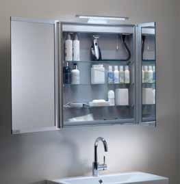 3 adjustable glass shelves. Infrared no touch on/off switch operates lighting. Convenient, removable trays in base. AS615ALSL 362.