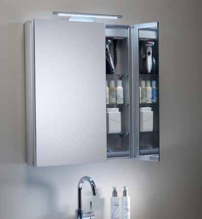 Double-sided mirror doors Cabinets all feature high quality double-sided mirror doors. 7.